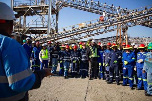 Happy people working at Bokoni Platinum Mines